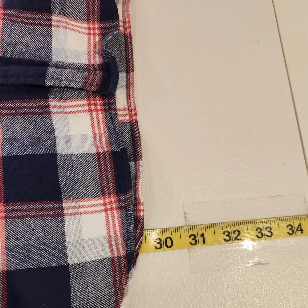 J. Crew Mens Blue Plaid Classic Flannel Button Up Shirt Size XL Western Workwear